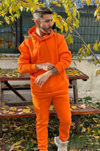 Efsane Oversize 3iplik Kalın Eşofman Takımı Unisex - Turuncu - 2