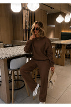 Kadin 3 İ̇pli̇k Bi̇si̇klet Yaka Sweatshirt Eşofman Takimi - Kahverengi - 2