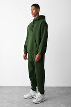 Erkek Oversi̇ze 3 İ̇pli̇k Kalin Eşofman Takimi - DARK GREEN - 2