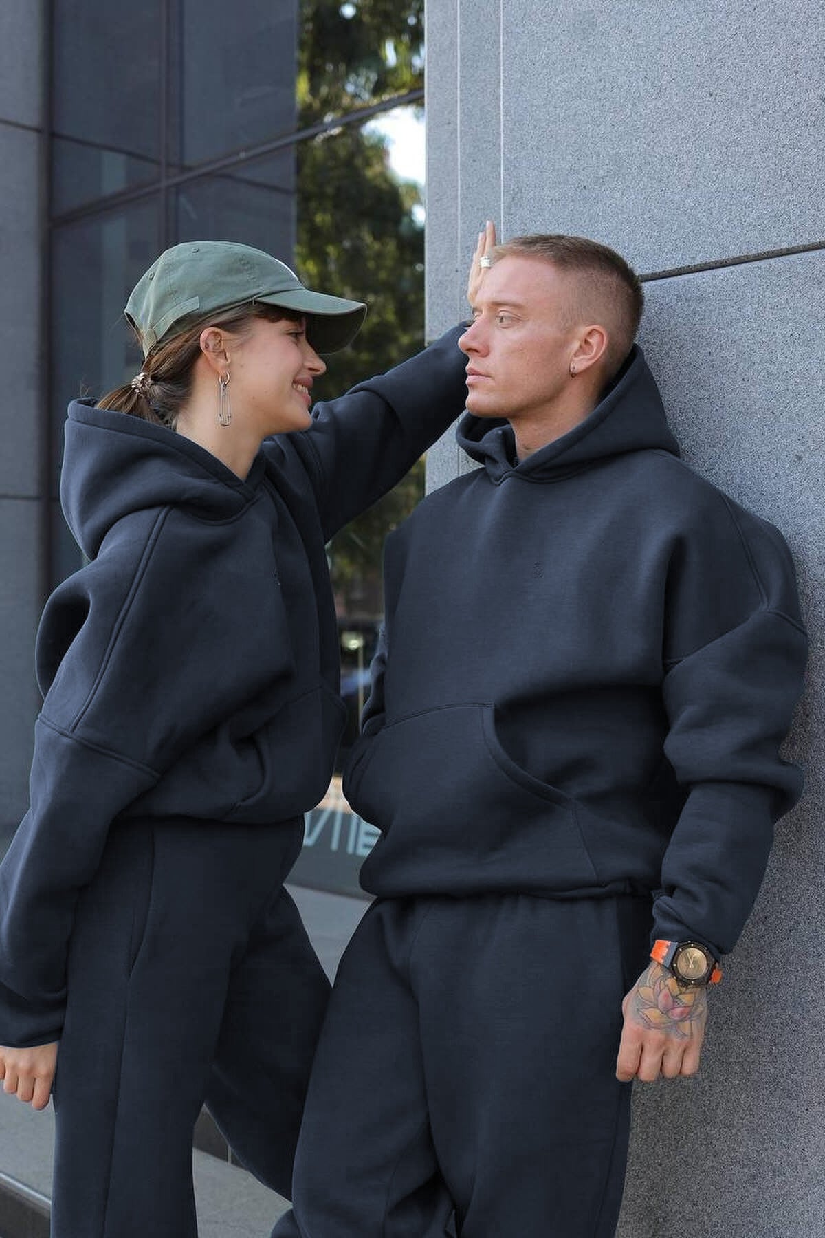 Unisex 3 İ̇pli̇k Şardonlu Çi̇ftleri̇n Kullanimina Uygun Jogger Eşofman Takimi (tekli̇) - Füme - 3