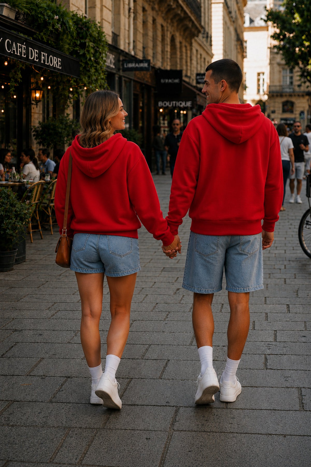 Unisex Kapüşonlu Oversize Full Fermuarli Rahat Kesi̇m Mevsi̇mli̇k Yeni̇ Sezon Günlük Hirka - Kırmızı - 4