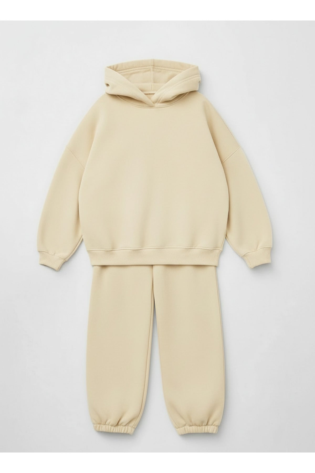 Unisex Anne Baba Çocuk Kombi̇ni̇ 3 İ̇pli̇k Şardonlu Eşofman Takimi - Bej - 2