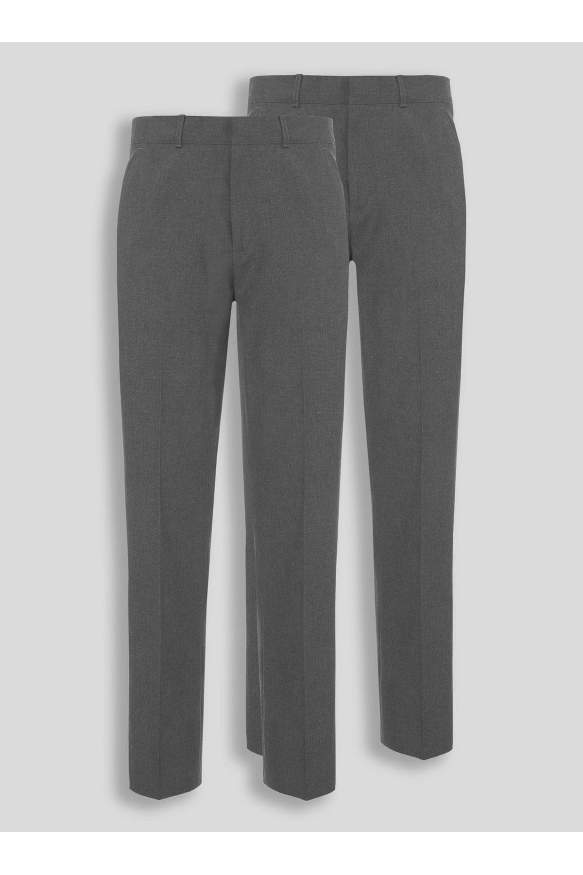 Erkek Klasik Düz Baskısız Okul Pantolon - Gri - 4