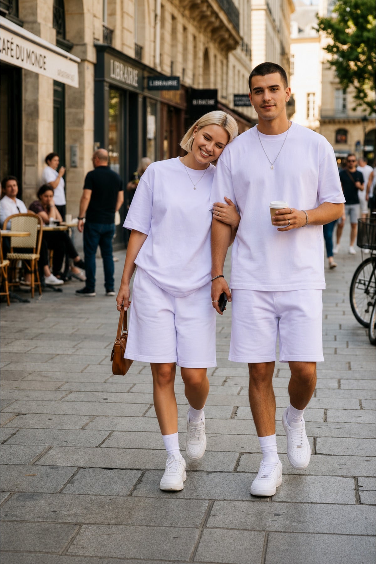 Unisex Kadin Erkek Çi̇ft Kullanimina Uygun Oversi̇ze Kisa Kollu Şort Takim (tek Adet ) - Lila - 4