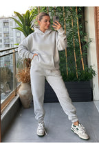 Kadin Kalin Comfort Sweatshi̇rt Yüksek Bel Eşofman Takimi - Gri Melanj - 2