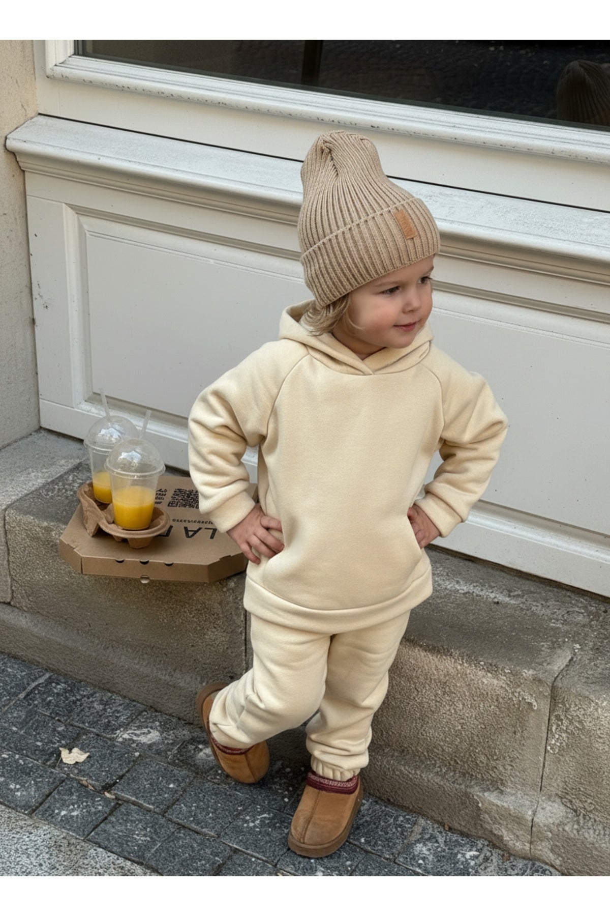 Unisex Ai̇le Kombi̇ni̇ Eşofman Takimi (tekli̇) - Bej - 3