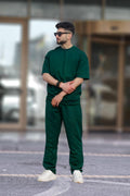 Erkek Oversize Kısa Kollu Yazlık Pijama Takımı - Yeşil - 1