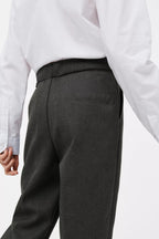 Erkek Çocuk Likralı Esnek Dokuma Kumaş Yüksek Bel Kaliteli Premium Füme Okul Pantolonu - Füme - 3