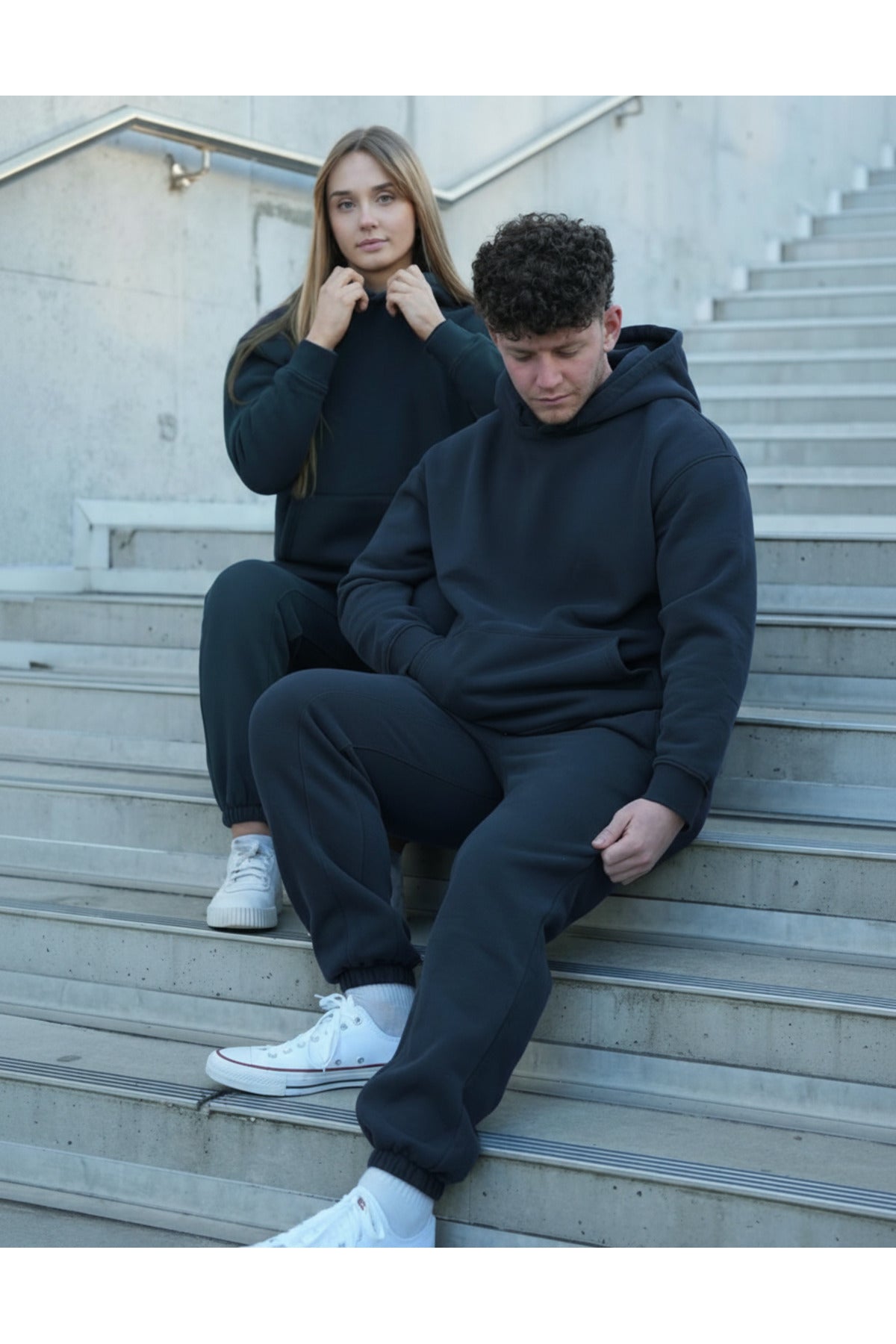 Unisex Çi̇ftlere Özel 3 İ̇pli̇k Şardonlu Eşofman Takimi - Lacivert - 1