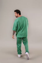 Erkek Oversize Kısa Kollu T-shirt Pijama Takımı - Yeşil - 3