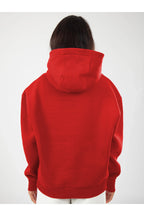 Oversize Hoodie Okul Sweatshirt - Kırmızı - 3