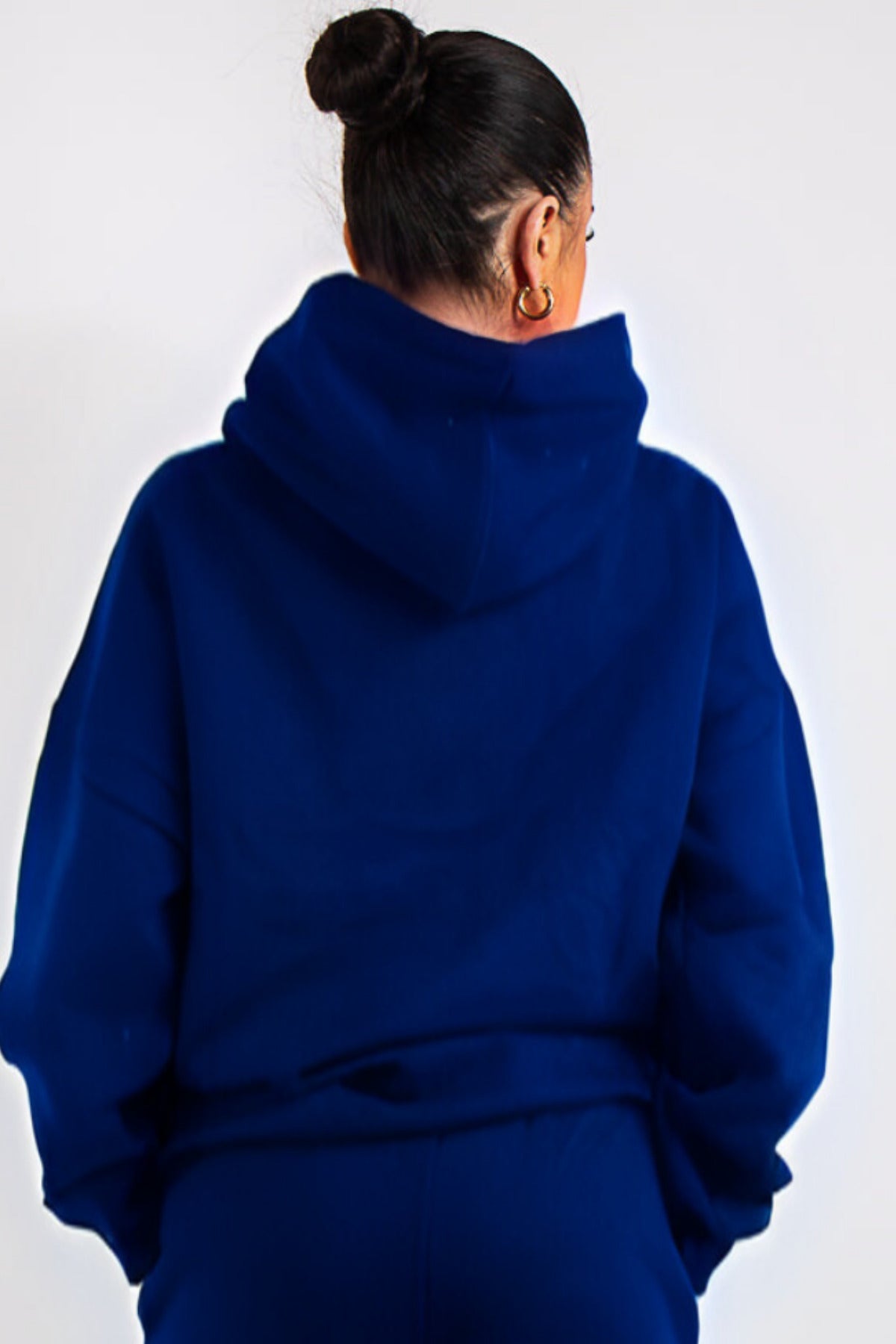 Kapuşonlu 3 İplik Sweatshirt - Mavi - 2