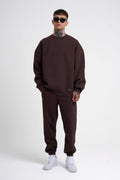 Efsane Oversize 3iplik Kalın Eşofman Takımı Unisex - Kahverengi - 1