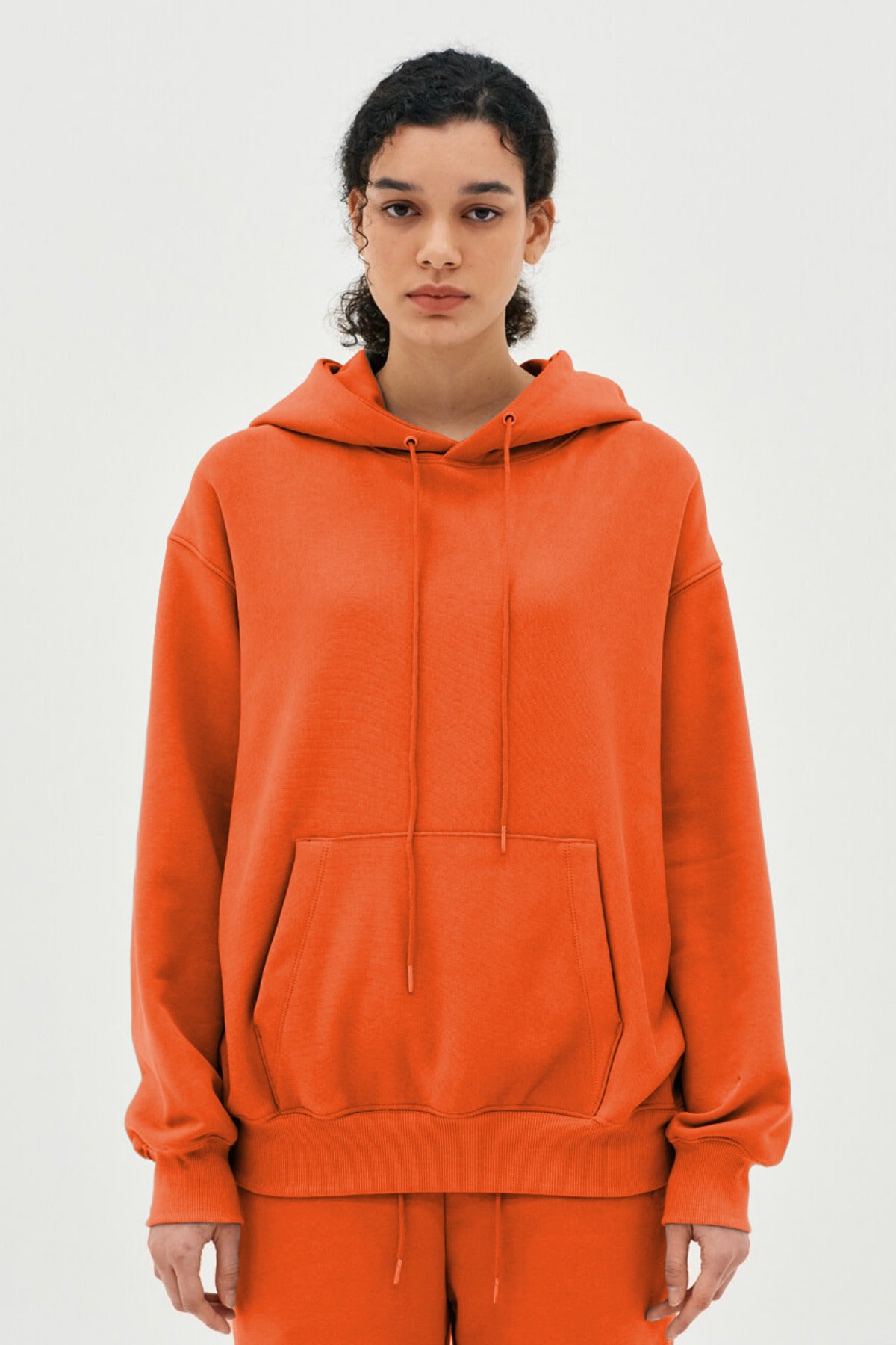 Unisex 3 İ̇pli̇k Şardonlu Oversi̇ze Çi̇ftleri̇n Kullanimina Uygun Eşofman Takimi (tekli̇) - Turuncu - 2