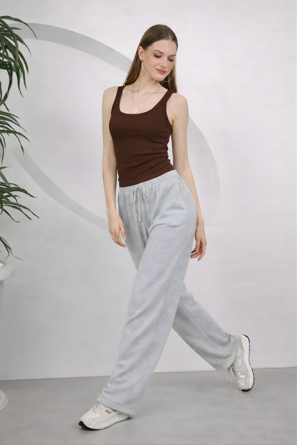 Kadin Fi̇ti̇lli̇ Kalin Askili Esnek Body Atlet - Kahverengi - 4