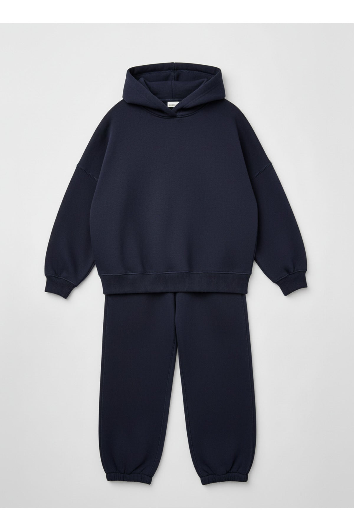 Çocuk Unisex 3 İ̇pli̇k Şardonlu Kalin Rahat Kesi̇m Eşofman Takimi - Lacivert - 2