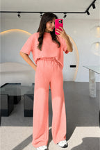Kadın Trend Model Yazlık Alt Üst Takım - Pembe - 1