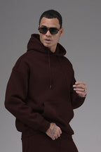 Erkek Baggy Geniş Paça Beli Lastikli Geniş Kesim Kışlık Eşofman Takımı - Kahverengi - 3