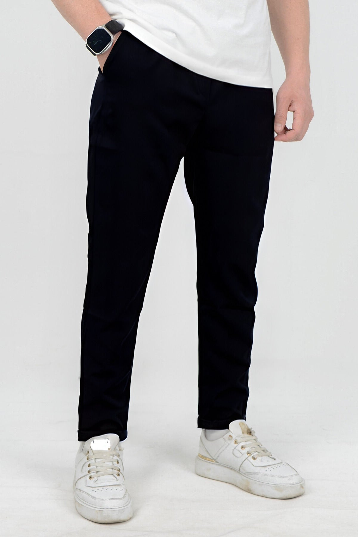 Erkek Lise Boy Spor Model Cepli Kumaş Okul Pantolonu - Siyah - 2