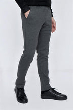 Erkek Likralı Esnek Kaliteli Kumaş Okul Pantolonu - Gri - 4