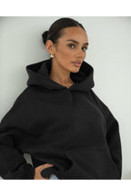 Basic Baskısız Düz Okul Sweatshirt - Siyah - 1