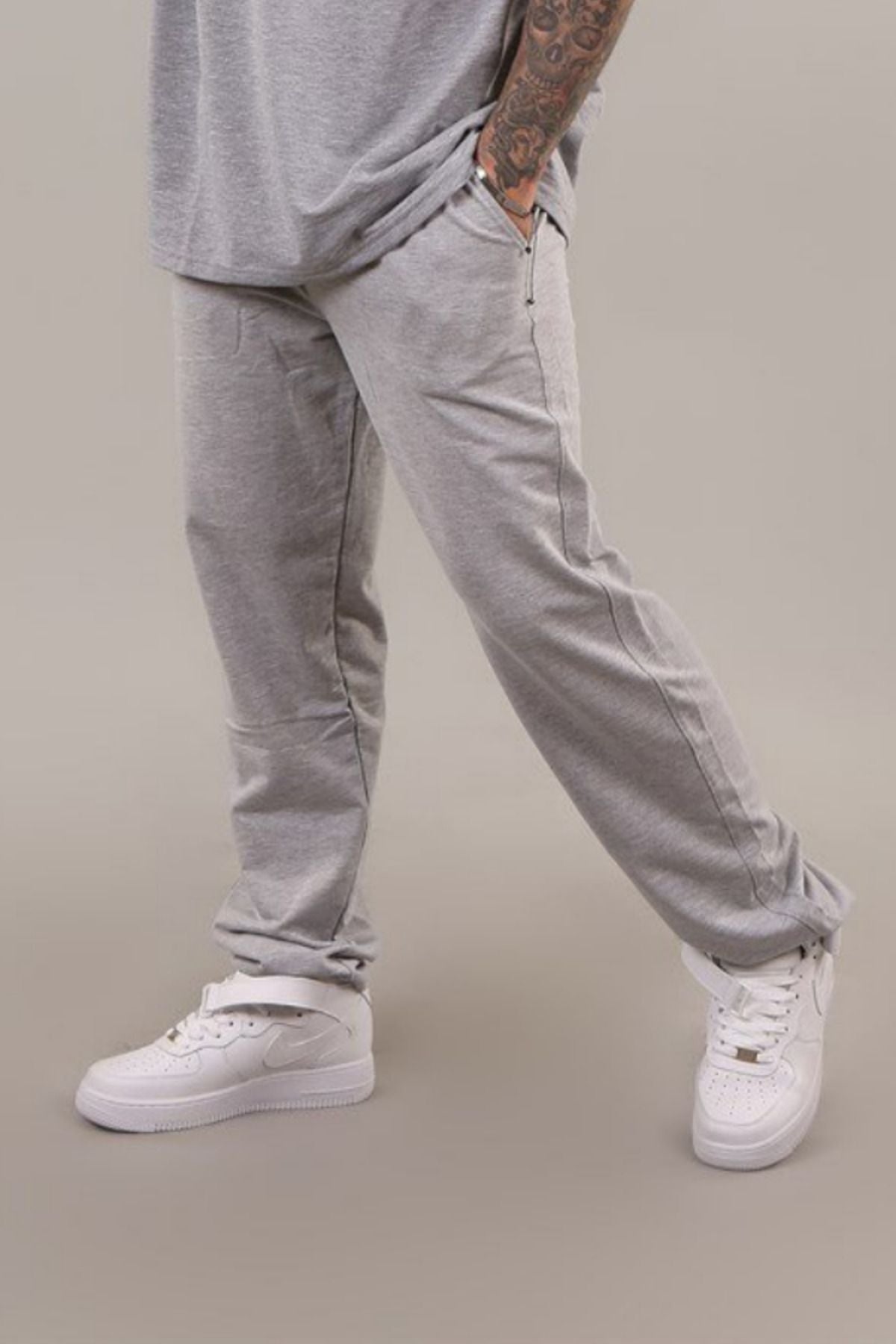Erkek Penye Rahat Beli Lastikli Pijama Altı - Gri - 3