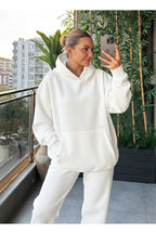 Kadin Kalin Comfort Sweatshi̇rt Yüksek Bel Eşofman Takimi - Beyaz - 3
