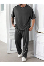Erkek Bisiklet Yaka Pijama Takımı - Füme - 3