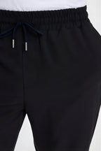 Erkek Regular Fit Beli Lastikli Bağcıklı Rahat Kesim Yan Cepli Jogger Pantolon - Siyah - 6