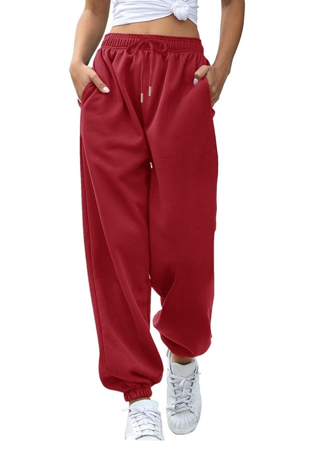 Kadın Bordo/bugundy Jogger Eşofman Altı - Bordo - 3