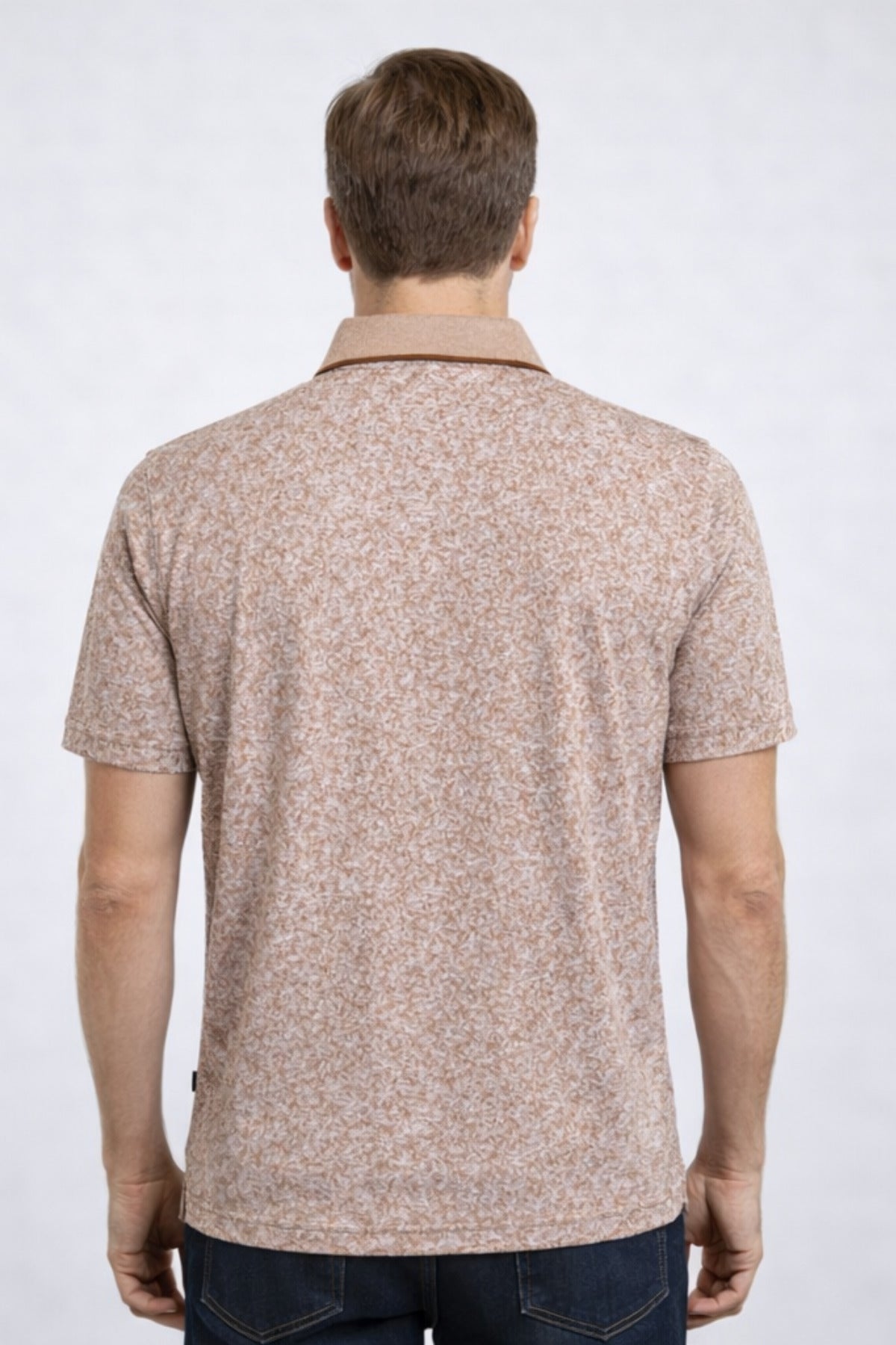 Erkek Polo Yaka Baba Grubu Kısa Kollu Tişört Regular Fit Yazlık - Açık Kahverengi - 3