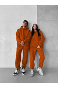 Unisex Oversi̇ze Çi̇ftleri̇n Kullanimina Uygun Eşofman Takimi ( Ürün 1 Takim) - Turuncu - 1