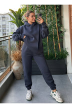 Kadin Kalin Comfort Sweatshi̇rt Yüksek Bel Eşofman Takimi - Füme - 2