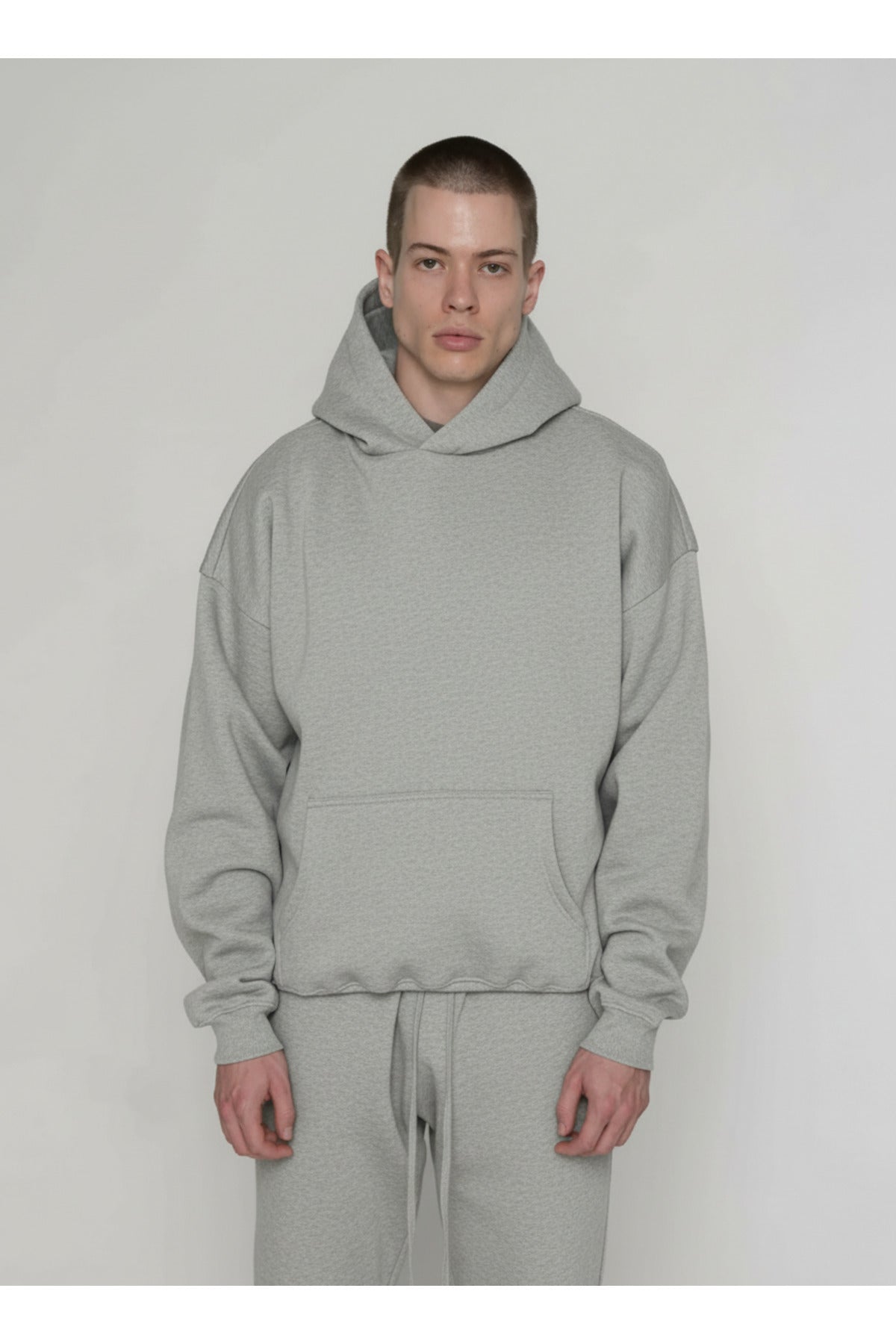 Unisex 3 İ̇pli̇k Şardonlu Çi̇ftleri̇n Kullanimina Uygun Eşofman Takimi (tekli̇) - Gri Melanj - 3