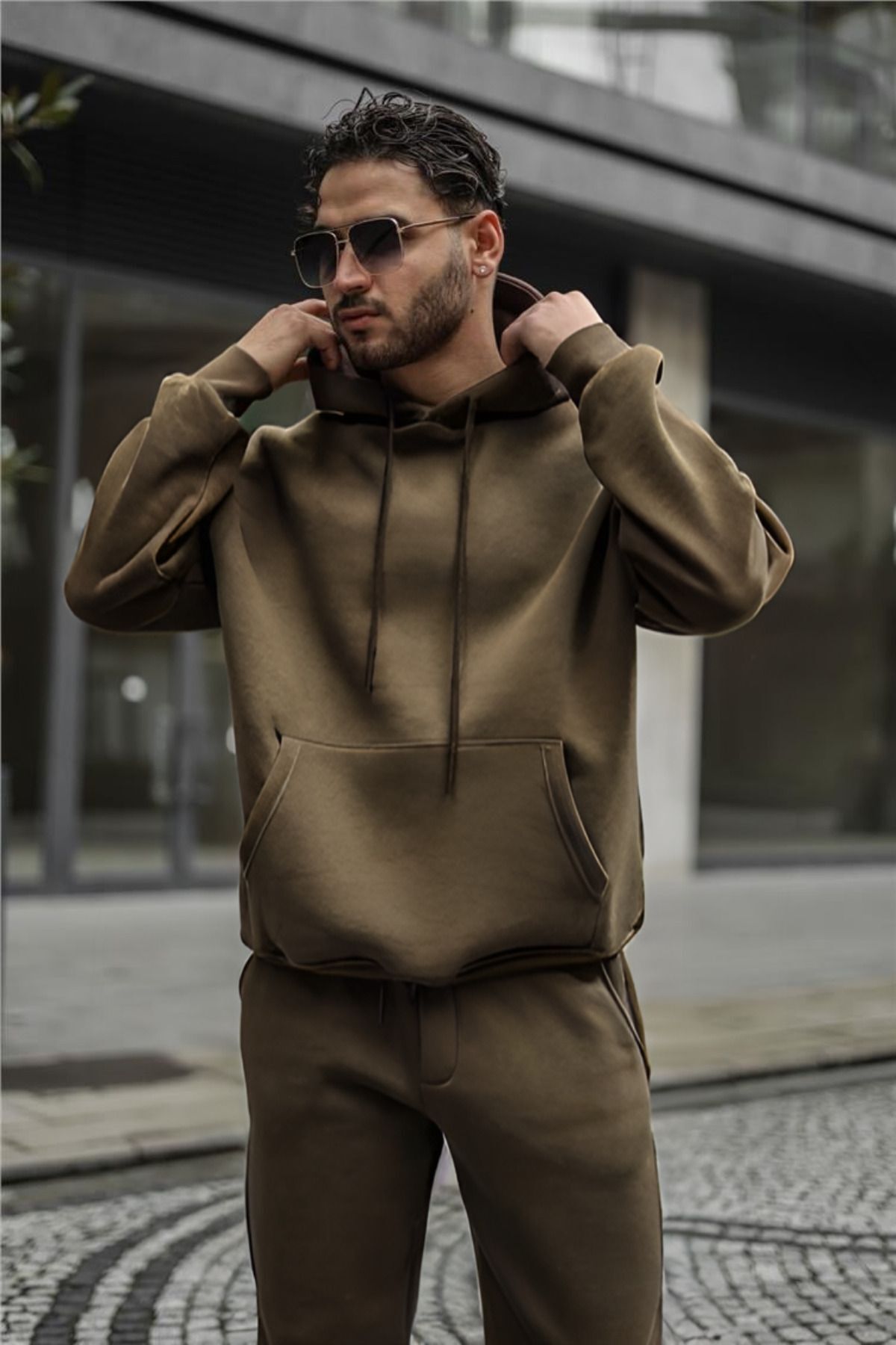 Erkek Özel Seri̇ Baybayan Streetwear Eşofman Takimi - Haki - 3