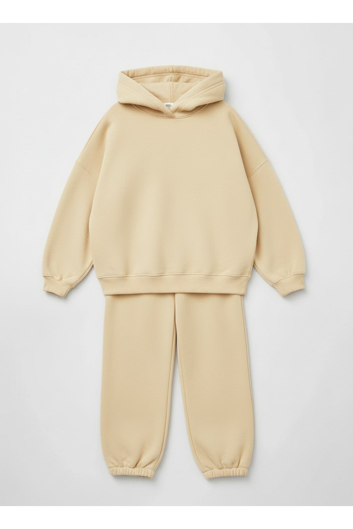 Çocuk Unisex 3 İ̇pli̇k Şardonlu Rahat Kesi̇m Kişlik Eşofman Takimi - Bej - 3