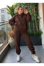 Kadin Kalin Comfort Sweatshi̇rt Yüksek Bel Eşofman Takimi - Kahverengi - 2