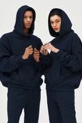 Unisex 3 İ̇pli̇k Şardonlu Oversi̇ze Çi̇ftleri̇n Kullanimina Uygun Eşofman Takimi (tekli̇) - Lacivert - 1