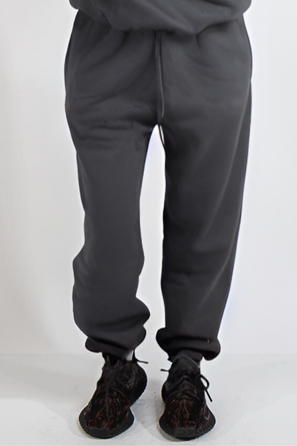 Oversize Bol Kesim Eşofman Altı Lastikli - Füme - 4
