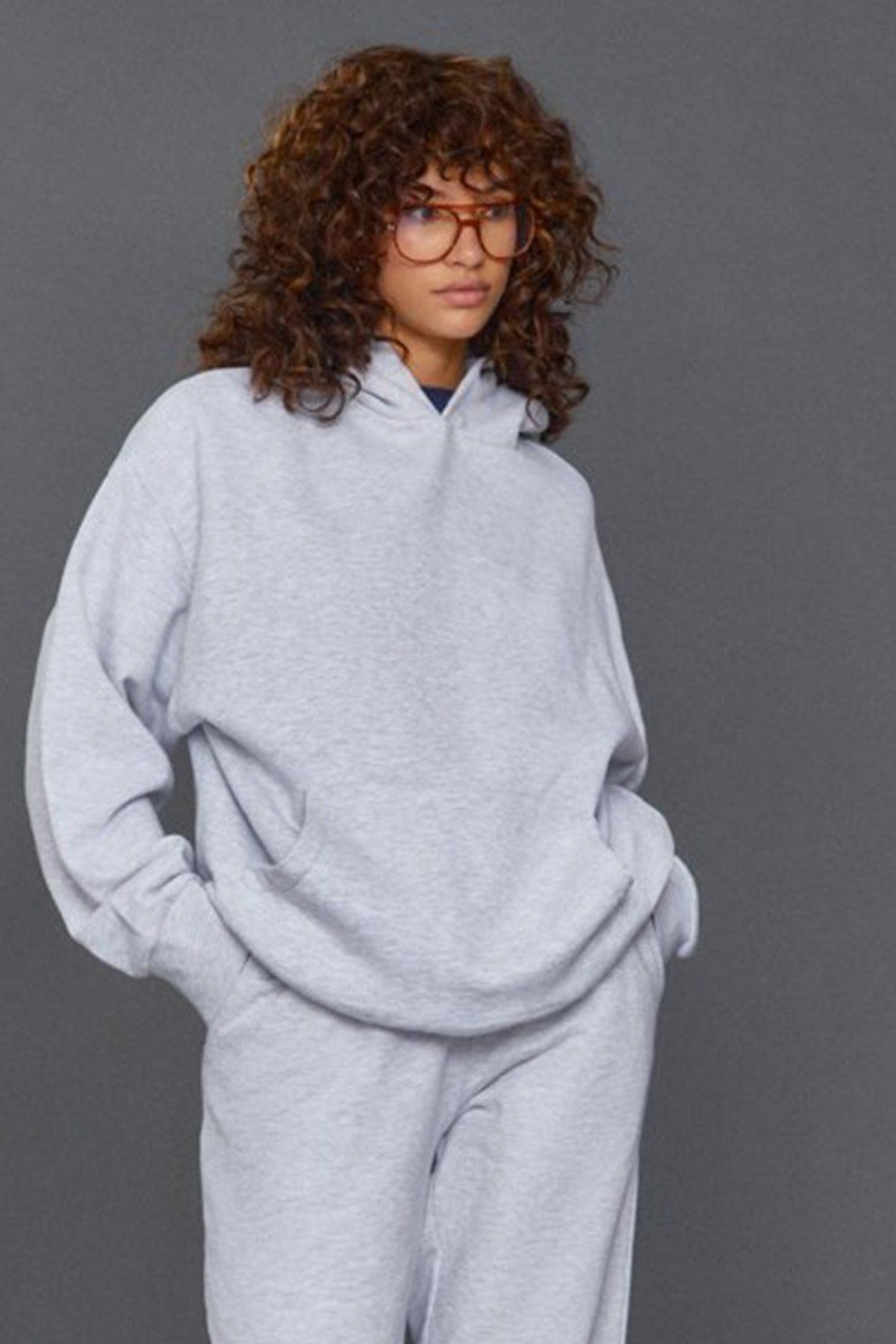 Kadın Spor Ve Günlük Mevsimlik Trend Model Sweatshirt - Gri - 1