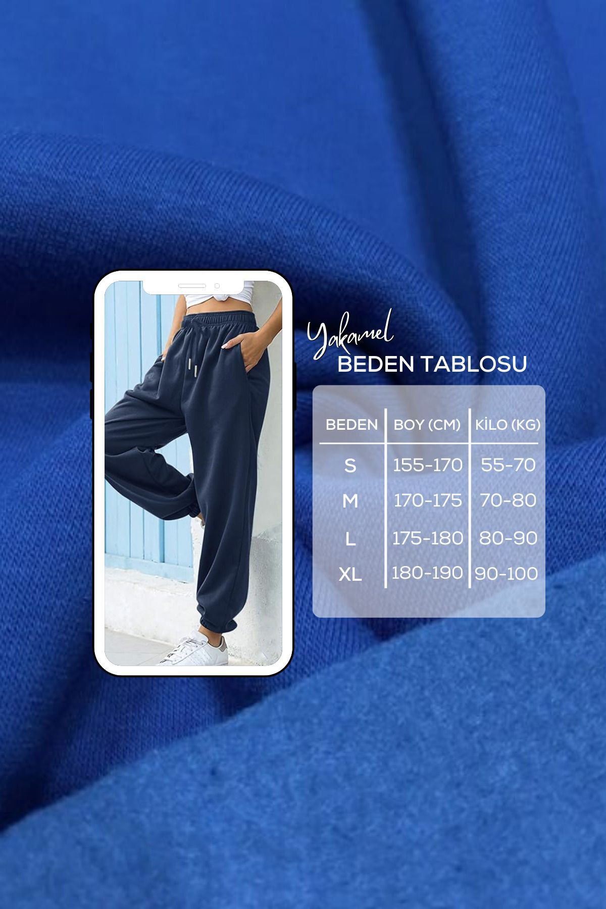 Kadın Lacivert Kalın İ̇çi Polarlı Basic Jogger Örme Eşofman Altı - Lacivert - 5