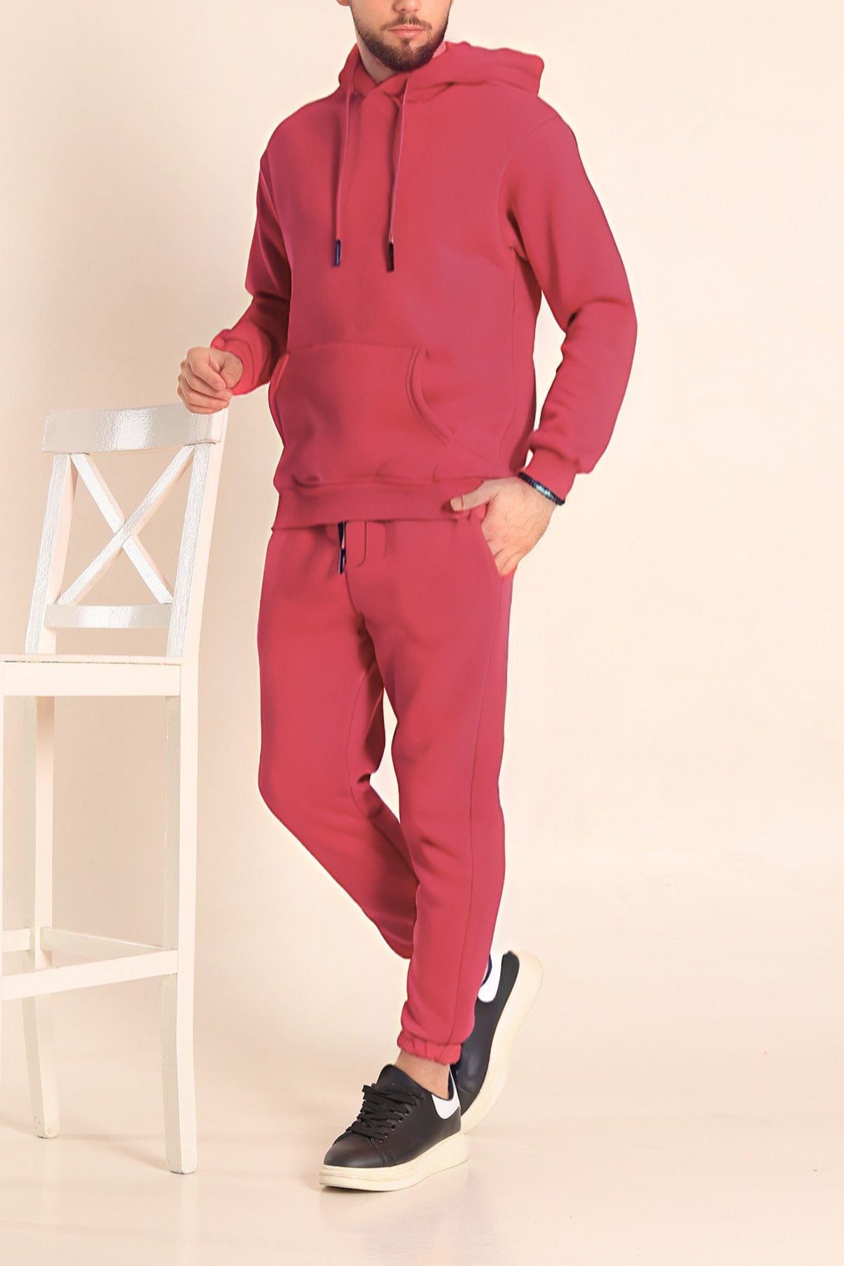 Erkek Yumuşak Kumaş Eşofman Takimi İ̇çi̇ Şardonlu - MÜRDÜM - 3