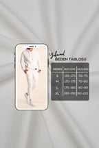 Erkek Eşofman Takımı Beyaz Jogger - Beyaz - 5