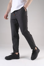 Erkek Beli Lastikli Likralı Duble Premium Jogger Kumaş Pantolon - Füme - 3
